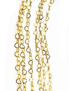 1米/2米18K镀金空心心形链，适合DIY手链/项链/脚链装饰链饰品制作 - 銠色 - 查看 6