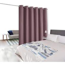 Patio Door Curtain Sound Blocking, Bedroom Privacy Room Divider Curtain Screen Partitions, Thermal Insulated Blackout Closet Sliding Door Curtain (1 Panel, 8.3ft Wide By 7ft Long, Gray) - 乾燥玫瑰 - 查看 2