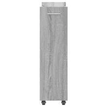 Armário vidaXL com rodas sonoma cinza 60x22x79 cm em madeira engenheirada - Cinza - Ver 6