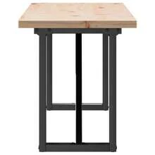 vidaXL Tavolo basso cadre en O 160x40x45,5 cm in legno di perno massiccio d'acciaio - Castano - Visualizzare 5