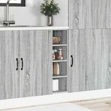 vidaXL Meuble bas "Riga" Gris Sonoma 20 x 44,5 x 81,5 cm Bois d'ingénierie - Gris - Voir 3