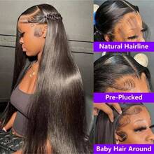 ZHENDEFA 360度蕾丝前假发，隐形抽绳，高清透明，100%真人发丝，预先拔毛，无需胶水，女士款