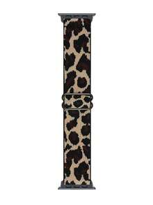 1pc Leopard Print Elastic Fabric Watch Band, Suitable For 38/40/41/42/44/45/49mm Ultra/SE/8/7/6/5/4/3/2/1, Unisex