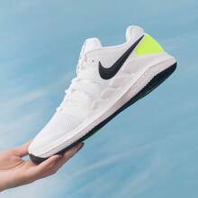Nike Zapatillas de tenis versátiles y cómodas para entrenamiento VAPOR X para niños mayores - Blanco/Verde - Ver 5