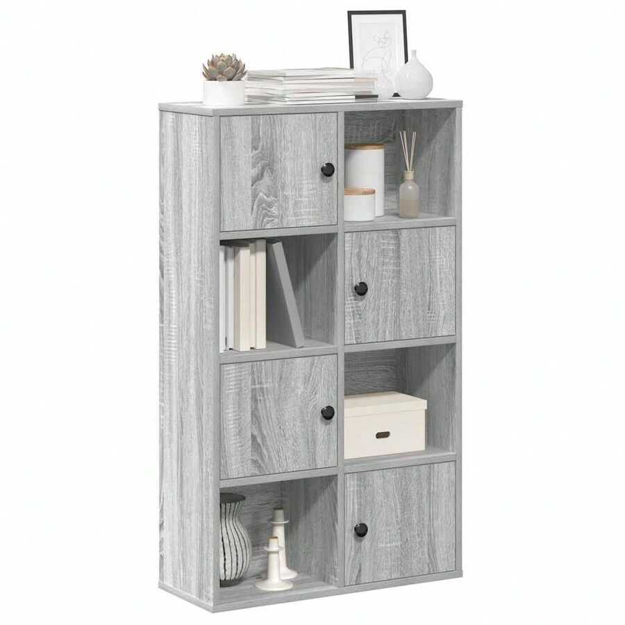 Bibliothèque VidaXL Sonoma Gris 60x24x101,5 cm, fabrication en bois. - Gris - Voir 1