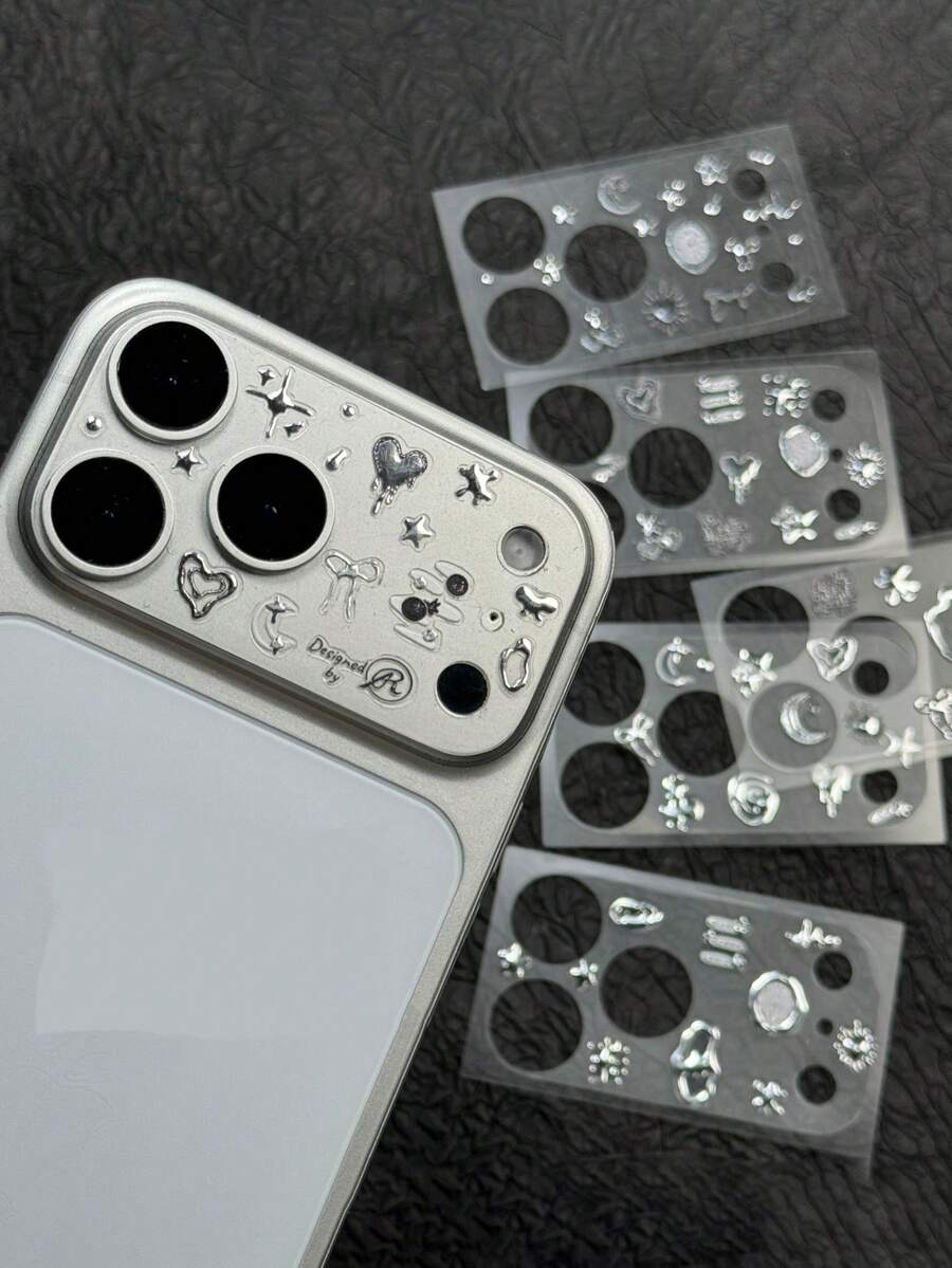 1张贴纸 + 3张磨砂透明相机镜头保护膜，柔软防刮，适用于 17 Pro Max/17 Pro