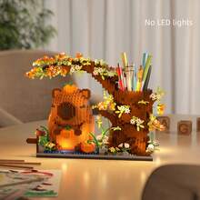 1pc Water Vole Building Block Pen Holder/Panda Pen Holder DIY Creative Educational Building Block Model Decor Multifunctional Office Supplies Cosmetic Storage Box Perfect Birthday Gift, No Lighting - Multicolor - View 2