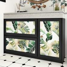 1 Roll Of Fresh Tropical Plant Big Leaf Wallpaper, Exquisite Indoor Decoration Film, Suitable For Decorating Wallpaper In Living Rooms And Bedrooms, Various Room Wall Decoration Wallpapers, Cabinet Wall Renovation, Easy To Install, Handmade Craft Film - Multicolor - View 6