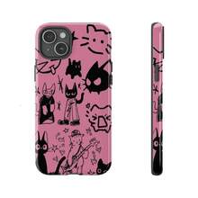 Funda de Teléfono Estética de Anime y Gato Negro Grunge Compatible con, 11, 12, 13, 14, 15, 16, 17 - 2 - Ver 4