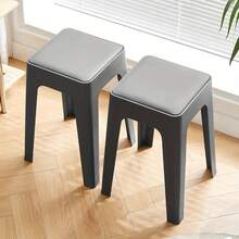 2 Pack Stacking Stools Plastic Stack Stool Set, Student Stool Multipurpose Stool, Small Stool Household Plastic Stool, Simple Stackable Dining Stool, Thickened High Stool, Living Room Square Bench For Living Room, Bedroom, Stackable Stools
