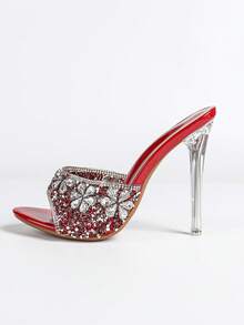 女士高跟凉鞋 - 紅色 - 查看 6