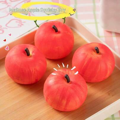 2026 New - 1pc Maltose-Touch Simulation Apple - Ultimate Slow-Rise Stress Relief Toy! Squeeze To Relieve Anxiety & Pressure, Fun Desk Decor For Office & School, Realistic Squishy Apple Model For Fidgeting - Perfect Gift For Birthday, Easter, Valentine's Day