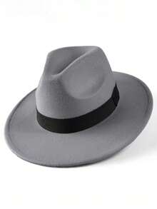 1 chiếc mũ nỉ rộng vành màu trơn unisex mùa xuân thu, kiểu dáng Anh cổ điển với chóp mũ hình giọt nước, mũ phớt phẳng, mũ bowler thời trang đa năng kiểu Âu Mỹ với chu vi vòng đầu lớn, thích hợp cho các dịp lễ, họp mặt, tiệc tùng và sử dụng hàng ngày. - MZ1569 - Xem 14