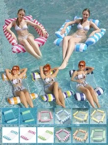 Adult Size PVC Inflatable Floating Mat, Suitable For Swimming Pool And Beach. Portable, No Power Required, Comfortable And Durable, Lightweight And Easy To Carry, Quick Inflation. Designed Specifically For Adults. An Ideal Gift For Couples, Valentine's Day, Etc. - Multicolor 2 - View 7