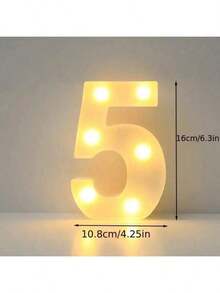 6.3IN Decorative Led Light Up Number Letters, White Plastic Marquee Number Lights Sign Party Wedding Decor Battery Operated Number - Multicolor - View 18