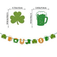 1set/2sets St. Patrick's Day Hanging Wreath Banner Decor, St. Patrick's Day Party Banner, Clover St. Patrick's Day Decoration - Multicolor - View 12