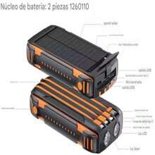 Portable Power Bank for Camping, Travel, Office Emergencies - High Capacity, Fast Charge, 4 Cables, Laser Light - Naranja - Ver 6