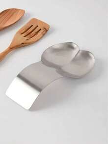 1pc Stainless Steel Kitchen Utensil Holder, Spoon Rack, Pot Spatula Tray, Countertop Spoon Organizer - Silver - View 1