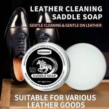 马鞍皂皮革清洁护理套装，多种尺寸可选，适用于鞋子、包包、皮夹克、沙发、汽车座椅等，深度清洁去除顽固污渍，提升光泽，防止皮革开裂。适合鞋履、春夏精选、伴娘礼物、房间、卧室装饰、海滩、旅行、男女皆宜、度假使用。 - 白色 - 查看 8