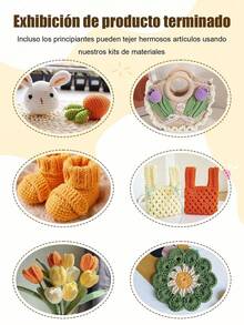 Este completo set de crochet de 58 piezas incluye 9 agujas de caña blanda, 12 agujas de crochet de acero inoxidable y 5 ovillos de lana. Es un regalo ideal para principiantes y aficionados a las manualidades. - por defecto - Ver 8