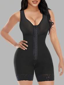 High Compression Faja Colombiana Short Girdles With Brooches Bust For Daily And Post-Surgical Use Slimming Sheath Belly Women - 黑色 - 查看 1