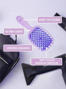 1/2 chiếc lược đa năng thoáng khí, dễ dàng gỡ rối tóc xoăn, nhẹ và nhỏ gọn, phù hợp với mọi loại tóc, phụ kiện làm đẹp thiết yếu cho mùa tựu trường, du lịch và nghỉ dưỡng. - Nhiều màu - Xem 5