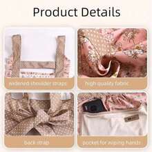 1pc Women Kitchen Apron, Wipe-Clean Homewear Fashion Princess Cooking Apron Ditsy Floral Pattern Bib Apron, Oil/Stain Resistant Princess Dress Style