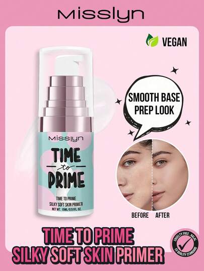 Misslyn TIME TO SILKY SOFT SKIN PRIMER 15ml,Face Makeup, Mattifying Makeup Base, Vegan & Cruelty-Free, Smooth And Flawless, Effectively Reduce Pores, Suitable For Long-Term Makeup Use, Smooth Skin & Long-Lasting Makeup, Fills In Pores & Fine Lines, Moisturizer, Brand Beauty Makeup, Face Paint Cosmetic, For Women & Girls, Perfect For Winter