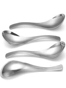 1件/4件装重型不锈钢汤勺，优质餐具勺，厨房用具 - 銀色 - 查看 6