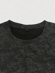 GRDR 男士水洗摇滚骷髅印花短袖T恤，舒适透气，适合夏季穿着 - 灰色 - 查看 5