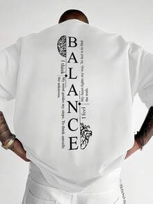 Camiseta blanca de algodón 100% para hombres de talla grande, 180G, de manga corta, con equilibrio mental, transpirable y cómoda, adecuada para todas las estaciones, se puede lavar a máquina, ideal como regalo para amigos en festivales. - Blanco - Ver 6