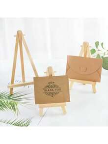 10个装木制迷你桌面三角展示架，婚礼桌卡架，儿童美术工艺三脚架 - 彩色 - 查看 7