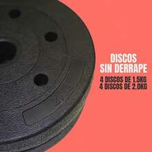 Mancuernas Pesas Barra Recta Ejercicio Kit Ajustables 15kg(default) - Multicolor - Ver 3