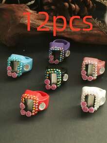 1支/6支/8支/12支装春季花卉 | 树脂永生花计数器，斋月家庭聚会礼物计数计数器