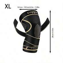 Copper Knee Braces With Strap For Knee Pain Women And Men(2 Pack), Knee Compression Sleeve For Arthritis, ACL, Meniscus Tear, Joint Pain Relief, Knee Support For Working, Running, Weightlifting - màu đen - Xem 7