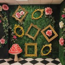 Soulchen 20 Pcs Wonderland Tea Party Decoration Hanging Banner Retro Photo Frame Wonderland Garland Decoration Background For Birthday Baby Shower Party Supplies - ColorG - 查看 4