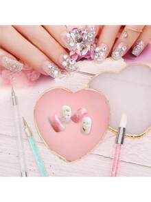 Bảng pha màu vẽ móng nghệ thuật bằng nhựa cỡ lớn/nhỏ, bảng pha màu sơn móng tay, giá trưng bày vẽ móng nghệ thuật viền vàng, bảng trưng bày vẽ móng nghệ thuật - Nhiều màu - Xem 7
