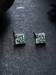 一对百搭优雅的蛇形水滴耳环，男女皆宜的曲线设计，适合日常佩戴、旅行、派对等场合。 - 彩色 - 查看 8