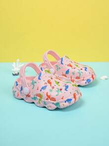 1双女婴舒适、时尚、休闲、轻便、百搭的粉色沙滩凉鞋，防滑且带有脚趾保护，适合春夏穿着 - 粉色 - 查看 3