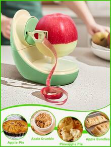 HYUNDAI Electric Automatic Apple Peeler Automatic Rotating Peeling Tool Fruit Vegetable Peeler Potato Apple Paring Machine Household And Food Service Kitchen Small Tool With Strong Suction Cup Base, Easy To Clean