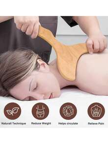 六合一木制按摩工具套装，木制按摩器，塑形按摩工具，淋巴引流按摩器，手动按摩工具，适用于腿部、腰部、肩部、手臂、背部，家用及办公木制按摩滚轮 - 彩色 - 查看 5