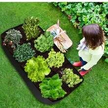 1pc 8 Grids Garden Planting Bag Multi-Gird Felt Growing Bag Rectangle Planting Nursery Pot Vegetable Tomato Potato Planting Container Plant