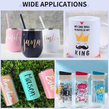 12pcs Bohemian Style Permanent Vinyl Lettering Decals, 12"X10" Permanent Vinyl Transfer Sheets, Suitable For Home Decor, Birthday Party, Cup Gifts, Compatible With Most Cutting Machines - Mixed Color B - View 7