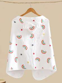 1pc 0-5 Years Old Infant & Toddler Soft Printed Hooded Bathrobe, Towel Cloak, Suitable For All Seasons - Multicolor - View 8