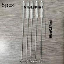 10pcs Stainless Steel Handle Straw Cleaning Brush Set - Soft Bristle Cleaner, Suitable For Glass, Silicone And Metal Straws | Essential Multi-Scene Tool For Kitchen, Car And Outdoor Bottles