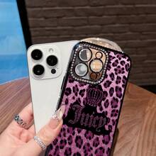 Juicy Leopard Print Phone Case Compatible With Samsung Phone Cases Compatible With  12, 13, 14, 15 Pro,  14 Plus,  15, 16 Pro Max,  17,  17 Pro,  17 Pro Max, And  17 Air Made Of TPU Material, Anti-Slip And Drop-Proof, Stylish And Fashionable, Luxurious And High-End, With A Built-In Lens Protector A Perfect Gift For Yourself, Family, Friends, And Lovers - 黑色 - 查看 6