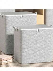 1 Pack Extra Large Storage Container | Dual Zipper Storage Bag With Handle, Travel Storage Basket, Wardrobe And Clothing Storage Container For Bedroom, Closet, Laundry, Bedding, Organization And Under Bed Storage - Multicolor - View 2