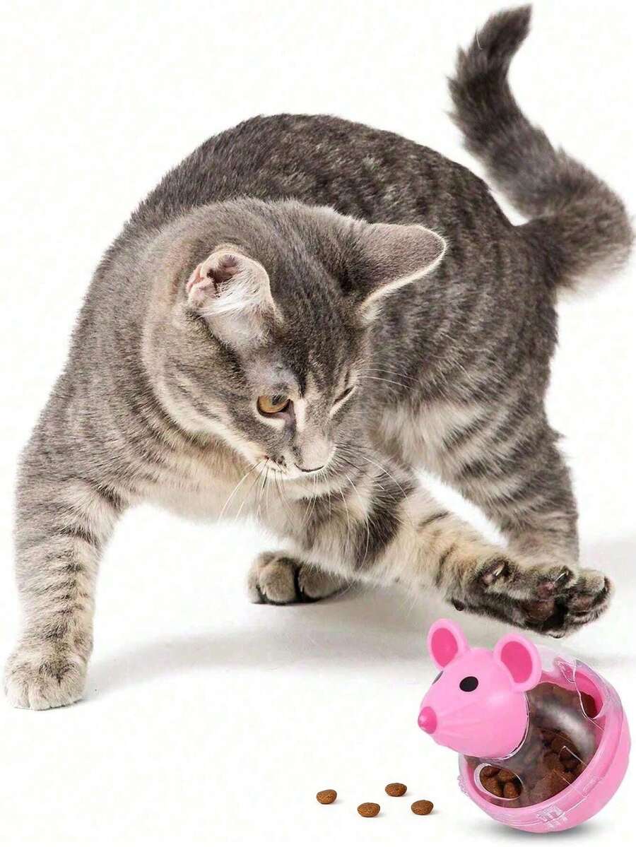 Slow Feeder Rocking Mouse Shaped Pet Toy, Cat Toy - Multicolor - View 1