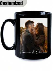 11oz Customizable Ceramic Coffee Mug, Personalized Couple Photo Mug, Can Print Your Photos, Text And Logos - Custom Coffee Cup With Your Photos And Text, Funny Gift For Anniversary, Birthday Or Christmas For Boyfriend, Girlfriend, Husband Or Wife - Multicolor - View 4
