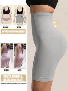 High Waist Tummy Control Panties Seamless Shaping Panties Waist Trainer Body Shaper Shorts Bottoms Slimming Sheath Panty Women Underwear Shapewear - Grey - View 10